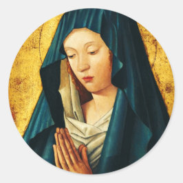 Jungfrau im Gebet von Riga Runder Aufkleber