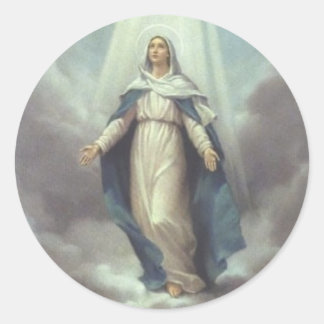 Jungfrau im Himmel Runder Aufkleber
