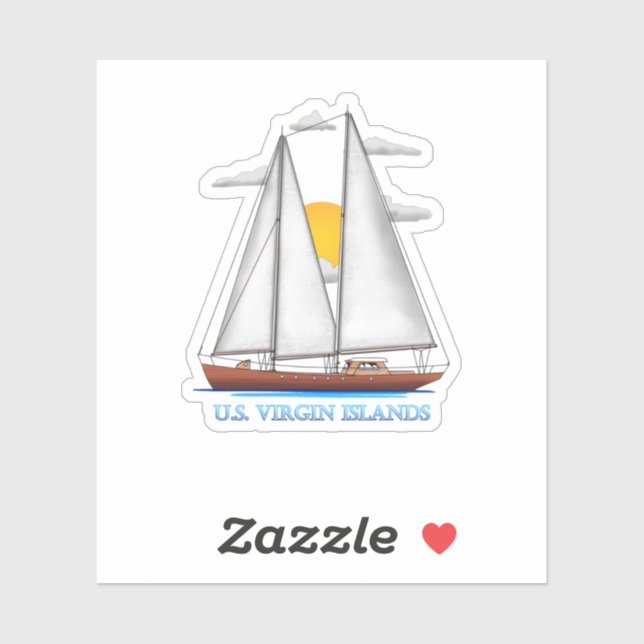 Jungfrau Inseln Küstenschifffahrt Sailo Aufkleber (Blatt)