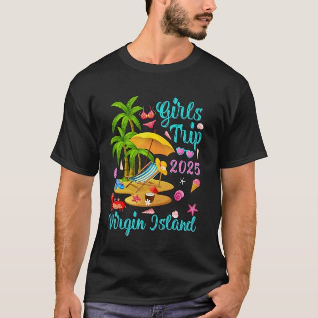 Jungfrau Island Sommerurlaub Girls Trip 2025 T-Shirt (Vorderseite)