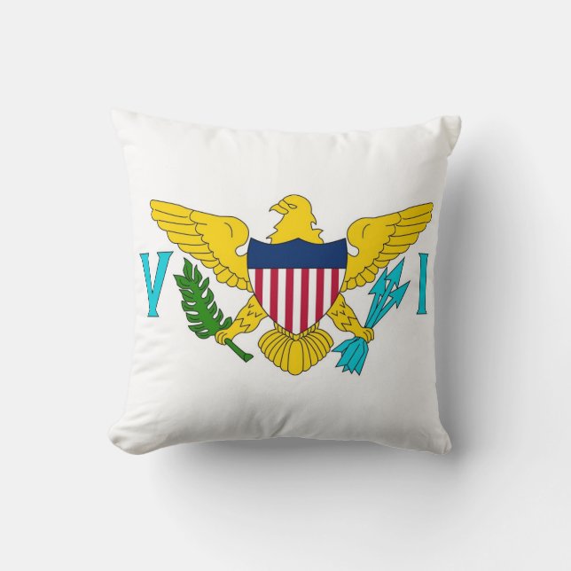 Jungfrau Islands Flag American MoJo Pillow Kissen (Vorderseite)