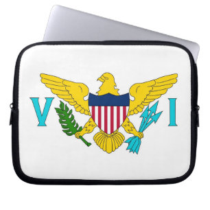 Jungfrau Islands Flag Laptop Sleeve