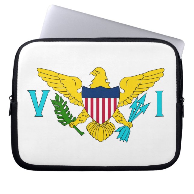 Jungfrau Islands Flag Laptop Sleeve (Vorderseite)