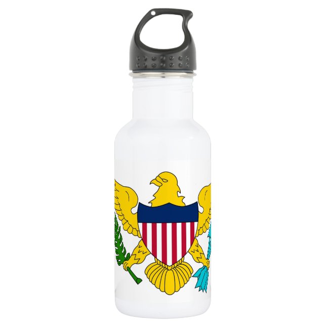 Jungfrau Islands Flag Liberty Flasche Edelstahlflasche (Vorderseite)