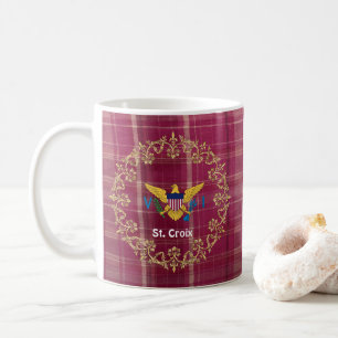 Jungfrau Islands Flag St. Croix Madras Kariert Kaffeetasse