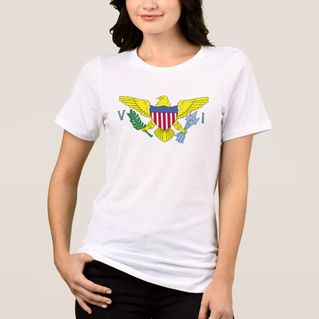 Jungfrau Islands Flag T - Shirt (Vorderseite)