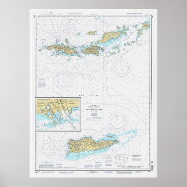 Jungfrau Islands Map (1996) St Thomas, St John Poster (Vorne)