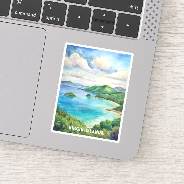 Jungfrau Islands National Park Aquarellbilder Aufkleber (Detail)