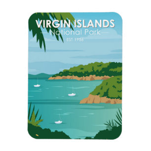 Jungfrau Islands National Park Boote Vintag Magnet