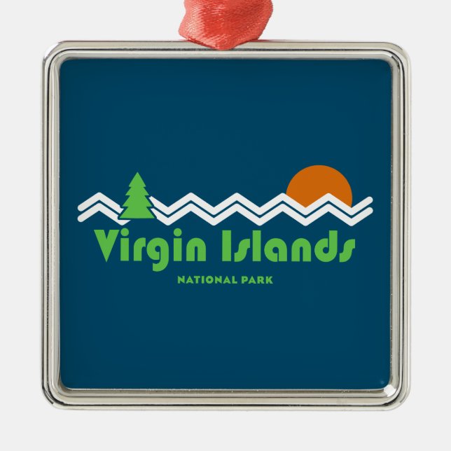 Jungfrau Islands National Park Retro Ornament Aus Metall (Vorne)