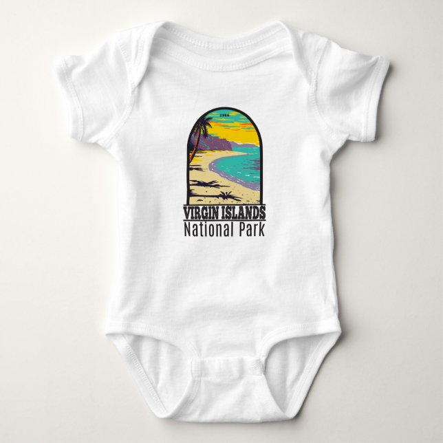 Jungfrau Islands National Park Trunk Bay Beach Baby Strampler (Vorderseite)