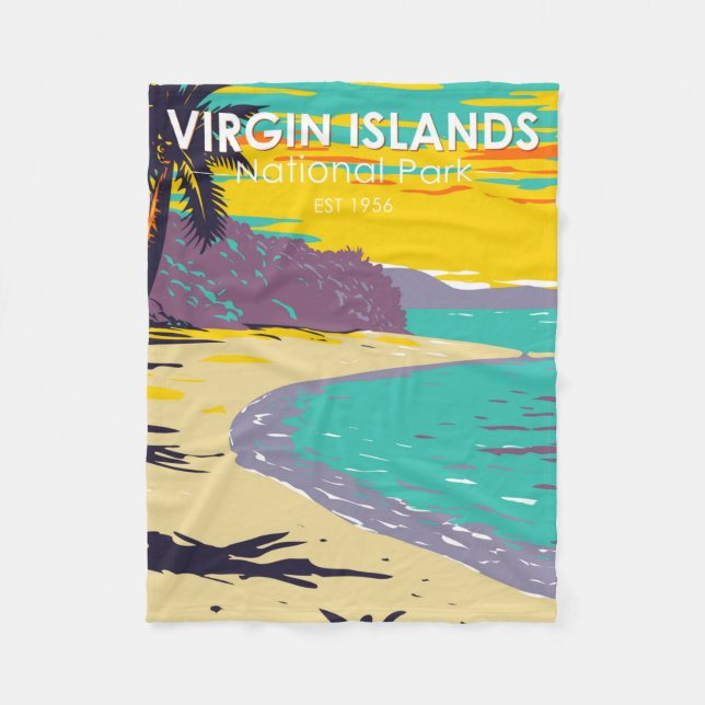 Jungfrau Islands National Park Trunk Bay Beach Fleecedecke (Vorderseite)