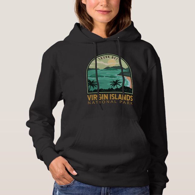 Jungfrau Islands National Park Trunk Bay Vintag Hoodie (Vorderseite)