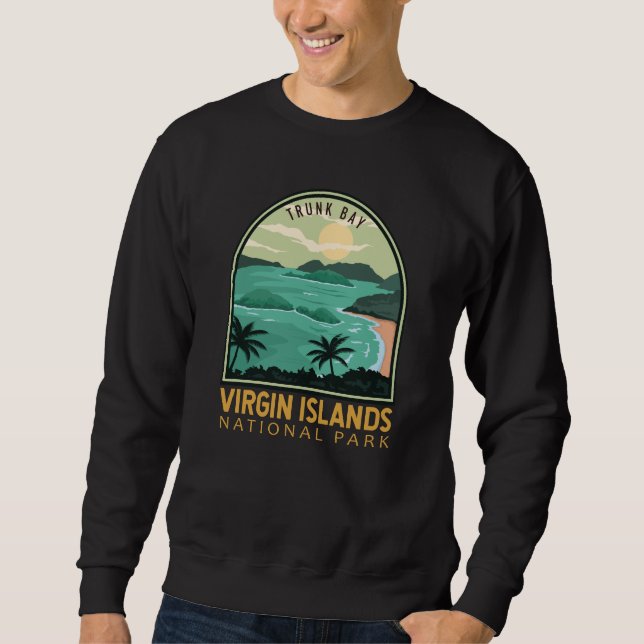 Jungfrau Islands National Park Trunk Bay Vintag Sweatshirt (Vorderseite)