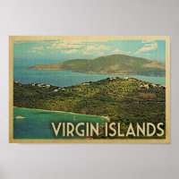 Jungfrau Islands Poster - Vintage Travel Print
