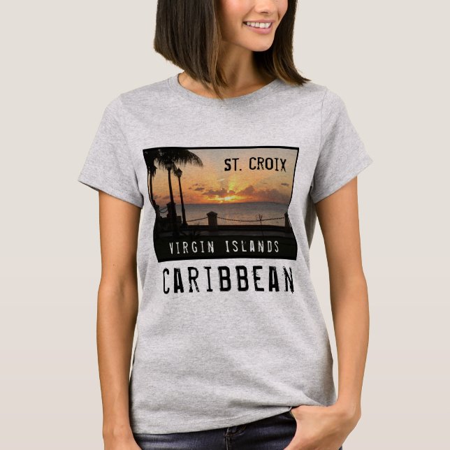 Jungfrau Islands St Croix Sunset USVI Karibik T-Shirt (Vorderseite)