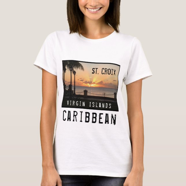 Jungfrau Islands St Croix Sunset USVI Karibik T-Shirt (Vorderseite)