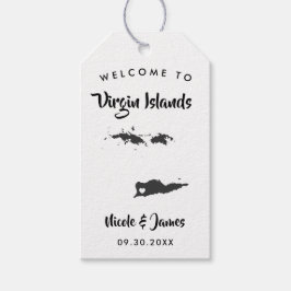 Jungfrau Islands Wedding Welcome Bag Tags, Karte Geschenkanhänger