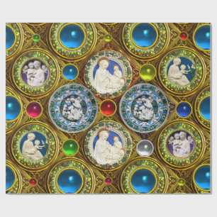 JUNGFRAU, KIND, ANGELN, BLUMENCHRISTMAS, GEMS GESCHENKPAPIER