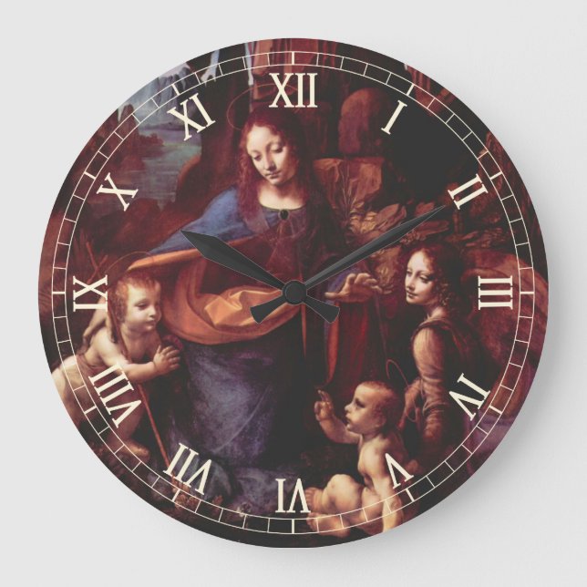 Jungfrau Leonardo da Vinci (Madonna) Große Wanduhr (Vorderseite)