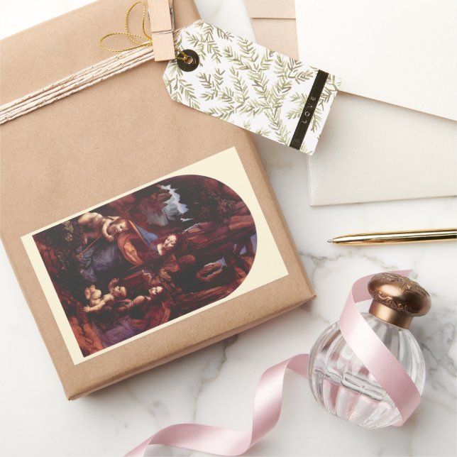 Jungfrau Leonardo da Vinci (Madonna) Rechteckiger Aufkleber (Schenken)