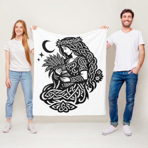 Jungfrau-Mädchen-Sigil — Erdgebundene Zodiak-Tinte Fleecedecke