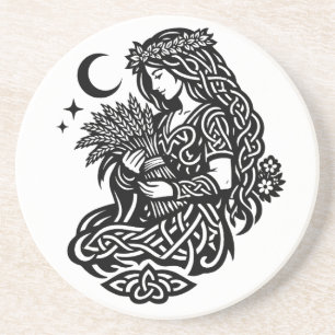 Jungfrau-Mädchen-Sigil — Erdgebundene Zodiak-Tinte Getränkeuntersetzer
