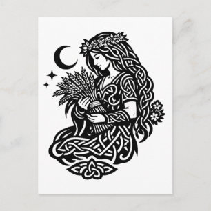 Jungfrau-Mädchen-Sigil — Erdgebundene Zodiak-Tinte Postkarte