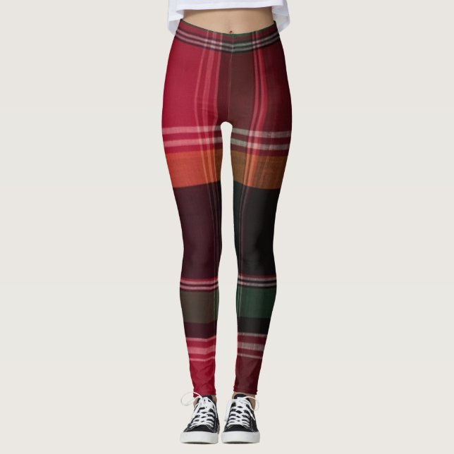 Jungfrau Madras Kariert Leggings (Vorderseite)