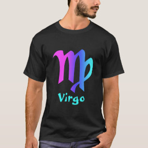 Jungfrau-magentarotes blaues T-Shirt