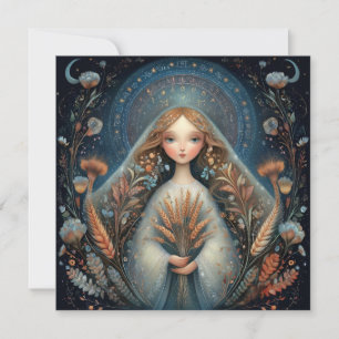 Jungfrau Maiden Zodiac Astrologie Himmlischer Gebu Karte