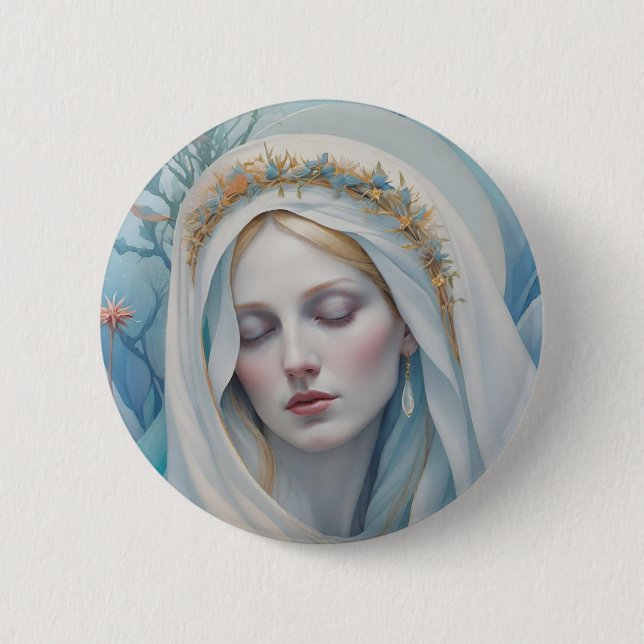 Jungfrau-Maria-Abzeichen-Button Button (Vorderseite)