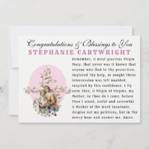 Jungfrau Maria Baby Jesus Katholisches Memorare-Ge Karte