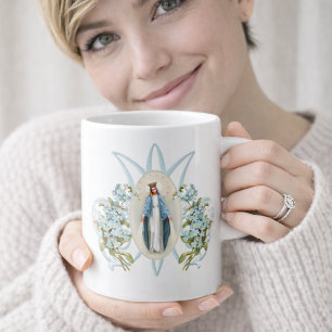 Jungfrau Maria Blumen religiöse Memorare-Gebet C Kaffeetasse