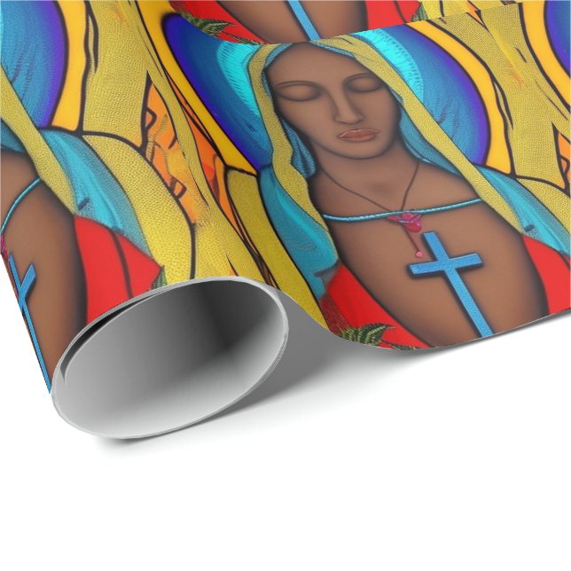 Jungfrau Maria Geschenkpapier (Rolleneckpunkt)