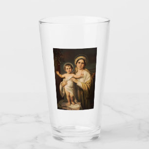 Jungfrau Maria hält den Säugling Jesus Glas