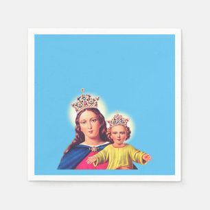 Jungfrau Maria Königin mit Jesus Serviette