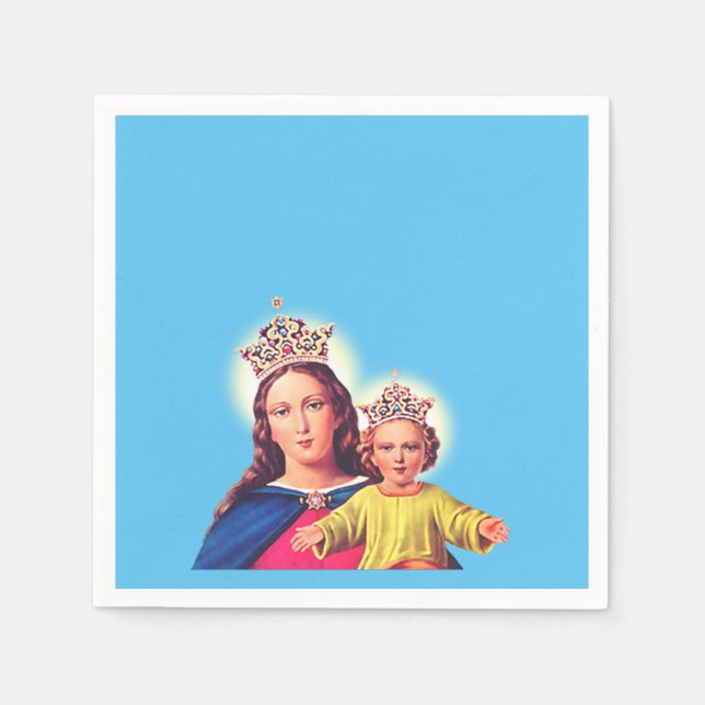 Jungfrau Maria Königin mit Jesus Serviette (Vorderseite)