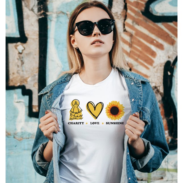 Jungfrau Maria, Liebe und Sonnenblumen T-Shirt (Von Creator hochgeladen)