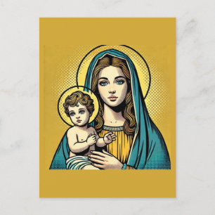 Jungfrau Maria mit dem Jungen Jesus Christus Postkarte