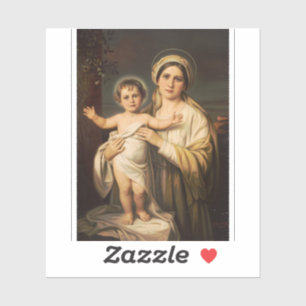 Jungfrau Maria mit Jesuskind  Aufkleber