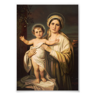 Jungfrau Maria mit Jesuskind Fotodruck