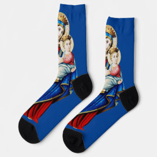 Jungfrau Maria mit Jesuskind Socken