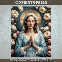 Jungfrau Maria, umgeben von Blume, betet für dich