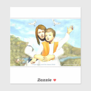 Jungfrau Maria und das Kind Jesus Aufkleber