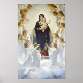 Jungfrau Maria und Jesus mit Engeln Poster