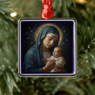 Jungfrau Maria und Jesus Weihnachten Ornament Aus Metall