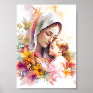 Jungfrau Maria und Jesuskind Madonna Heilige Mutte Poster