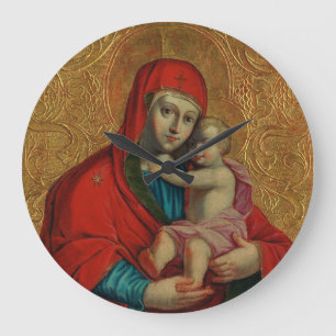 Jungfrau Maria und Jesuskind von Jan Rombauer Große Wanduhr