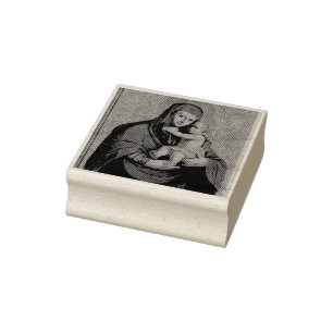 Jungfrau Maria und Jesuskind von Jan Rombauer Gummistempel